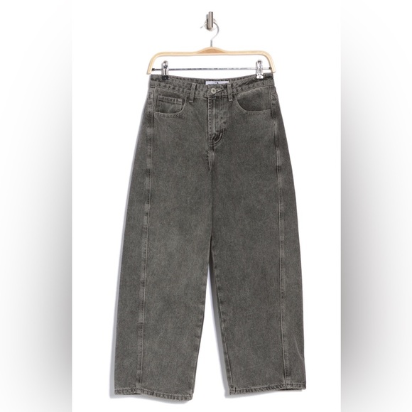 FLYING ANGEL | Nordstrom Gray Wide-Leg Barrel Ankle Jeans - Picture 3 of 13